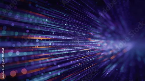 Colorful Abstract Lines Dynamic Visual Representation of Data Flow in Digital Technology, Showcasing Innovation in Cloud Environment
