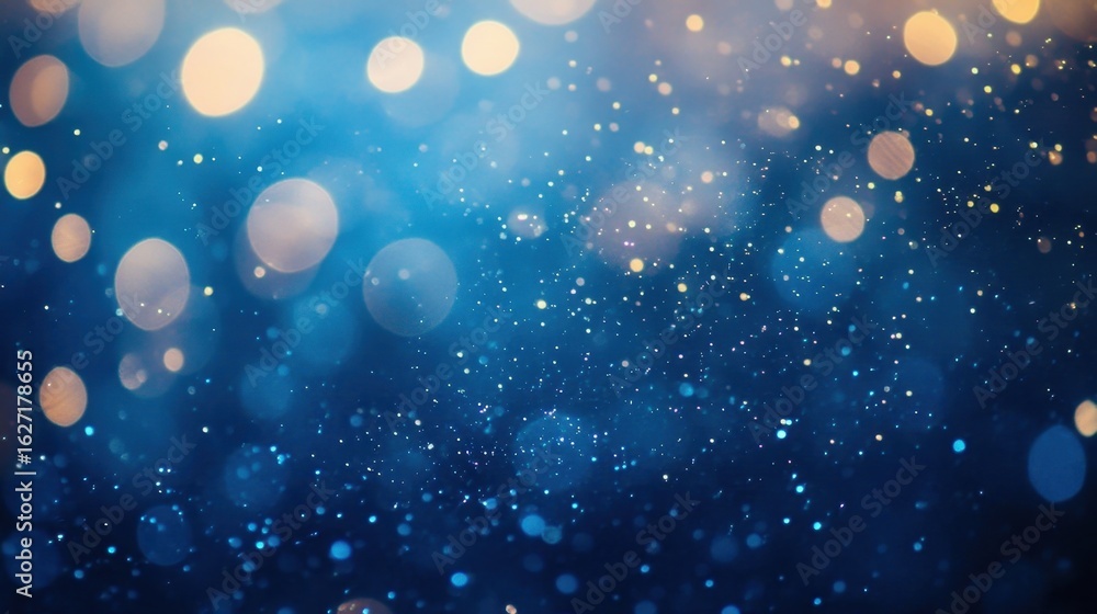 Obraz premium Blue Sparkle Background Glimmering Lights.