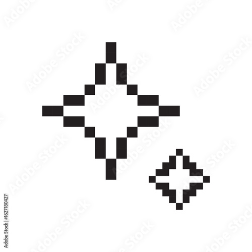 Sparkling dots. Retro game style. Shine. Stars.