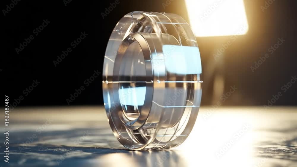 Abstract Glass Circle, Futuristic Design, 3D Render Abstract Glass Circle, Futuristic Design, 3D Render