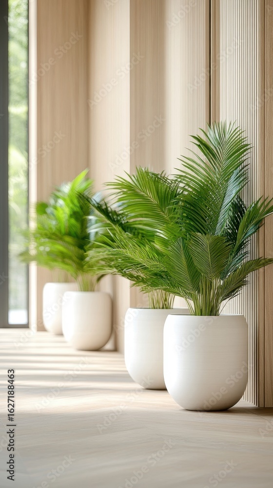 Fototapeta premium Indoor Plants in Modern Minimalist Interior