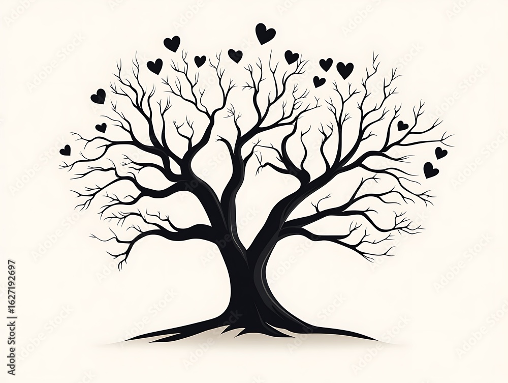 Fototapeta premium 黒き樹の愛の芽生え