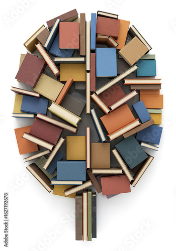 Creative Intelligence Book Brain Concept. International Literacy Day September 8