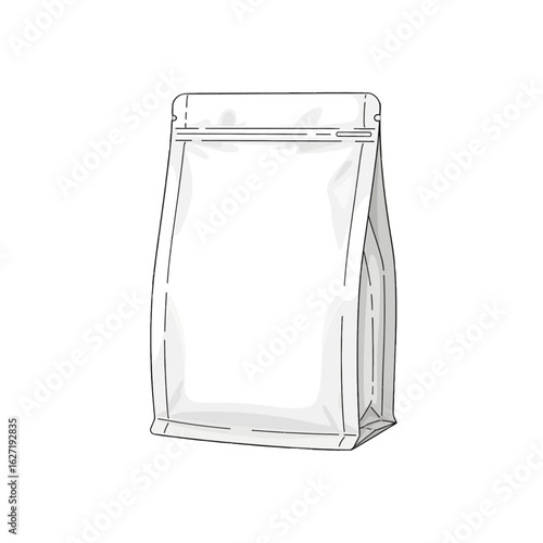 Blank stand-up pouch with zipper, ready for branding and product packaging.