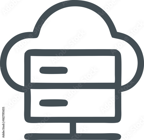 set cloud vps Cloud server infrastructure with data storage and networking for digital solutions and services access