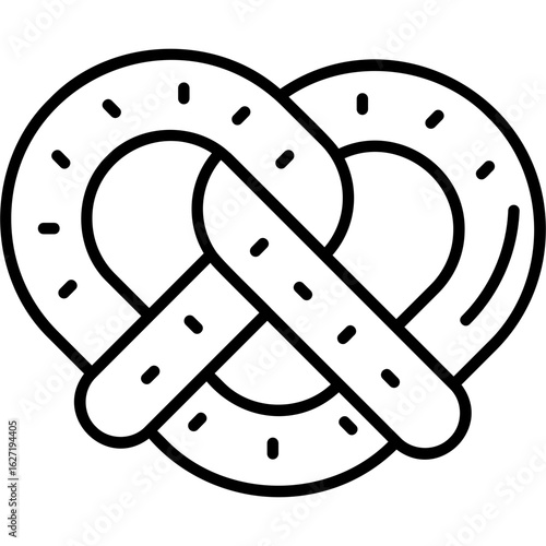 Pretzel vector icon. Food and beverage icon line style. perfect use for logo, presentation, website, and more. modern icon design outline style