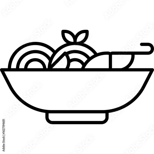 Pad Thai vector icon. Food and beverage icon line style. perfect use for logo, presentation, website, and more. modern icon design outline style