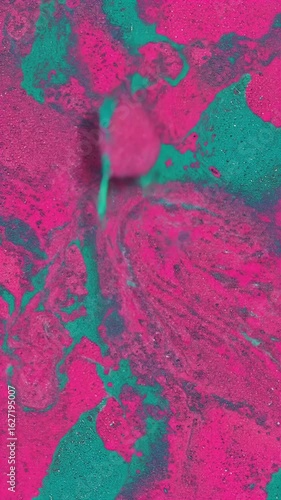 Vibrant Abstract Background with Pink Green Marble Ink Texture