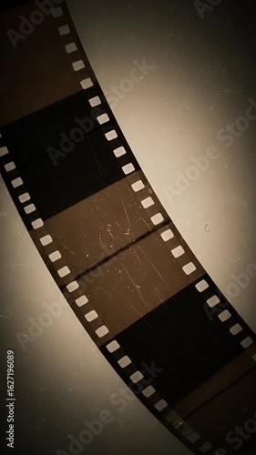 Vintage Film Strip Texture Background with Grain and Scratches