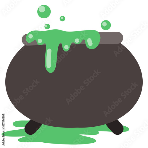 Dark Cauldron with Green Potion – Halloween Witch Brew