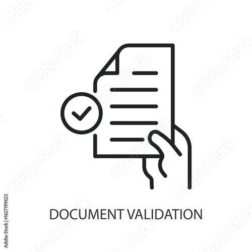 Document validation thin line vector icons.