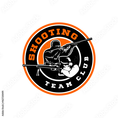 Sporting Clays Target and Shotgun Gun Club Logo Template 