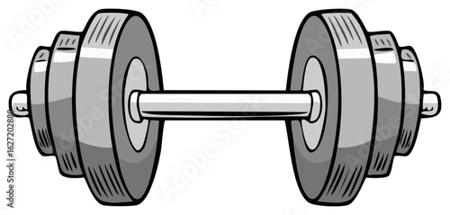 Cartoon dumbbell vector illustration isolated on white background