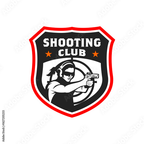Sporting Clays Target and Shotgun Gun Club Logo Template 