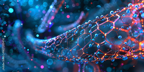 Nanoscopic Cellular Network, Microscopic Data Flow, Futuristic Bio-Engineering.

