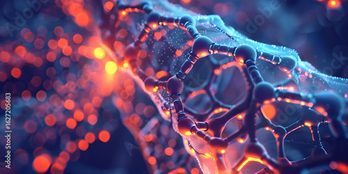 Dynamic Molecular Connections, Bio-digital Interaction, Abstract Scientific Network.