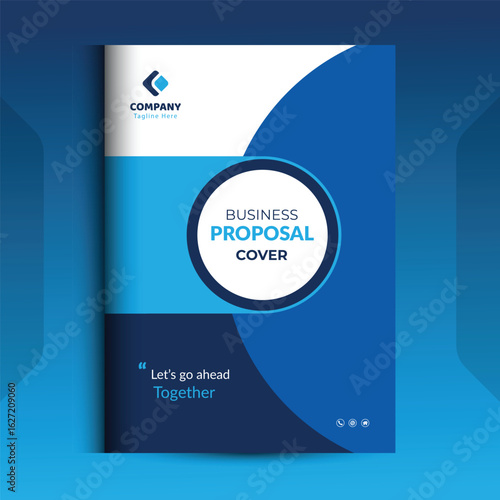Wallpaper Mural Blue Proposal cover Design Template concepts are adept for corporate Business	 Torontodigital.ca