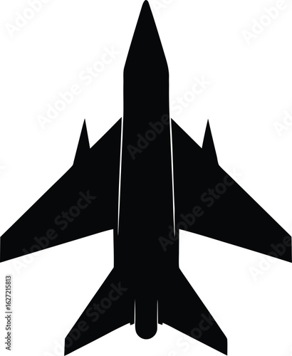 Silhouette of a vertical take off jet hovering isolated on transparent background