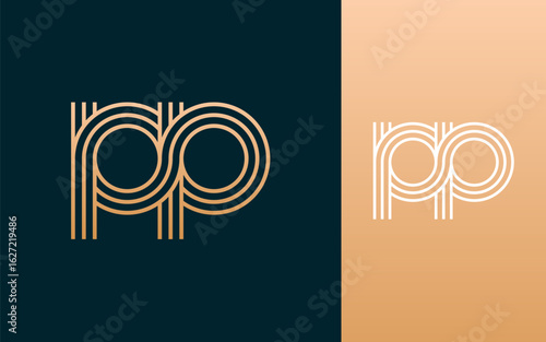 Modern elegant PP letter logo design vector