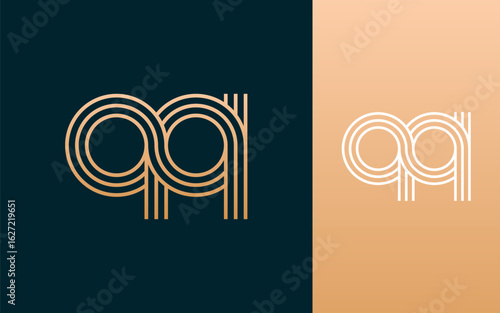 Modern elegant qq letter logo design vector
