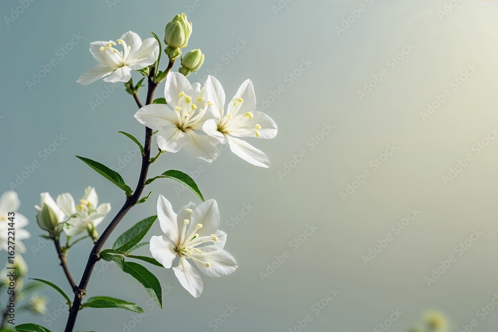 Fototapeta premium High Resolution Mesmerizing Image of Ethereal Jasmine Flower Against Soft Pale Background