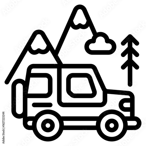 travel and tourism outline icon and illustration