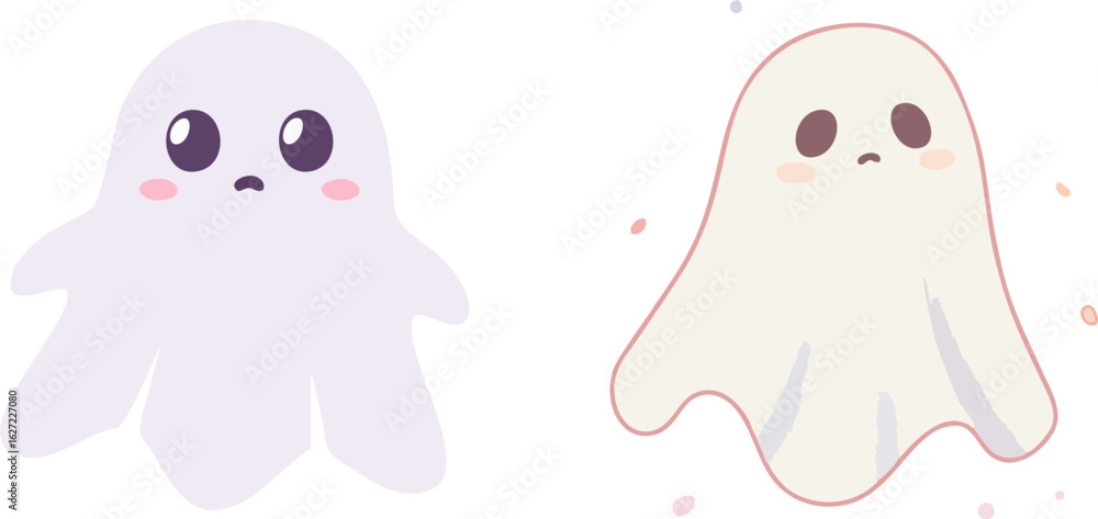 Obraz premium Funny cartoon ghost smiling with 
