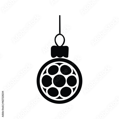 Christmas Ornament Bauble Silhouette Vector on White Background
