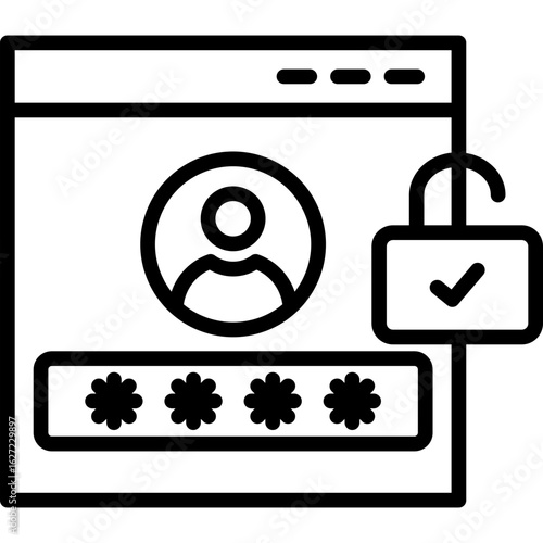Authorization line icon