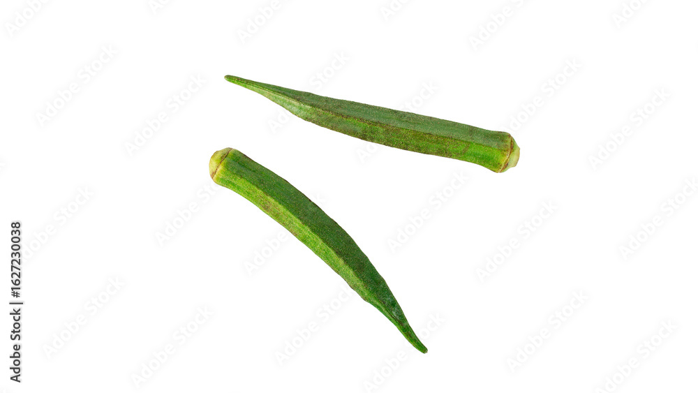 Fresh okra isolated on transparent background Fresh okra isolated on transparent background