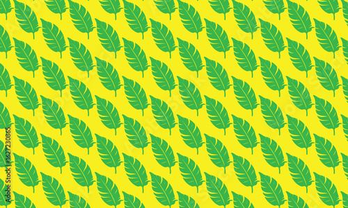 Abstract seamless vector floral pattern with yellow flowers and green leaves for textile design, wallpaper, or retro vintage decoration