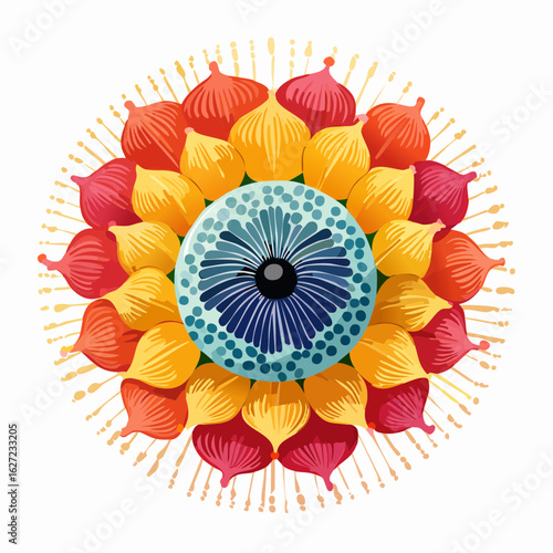 intricate stippling vector overlay of pollen grain sem detail with micro dot exine texture, scientific illustration, high resolution