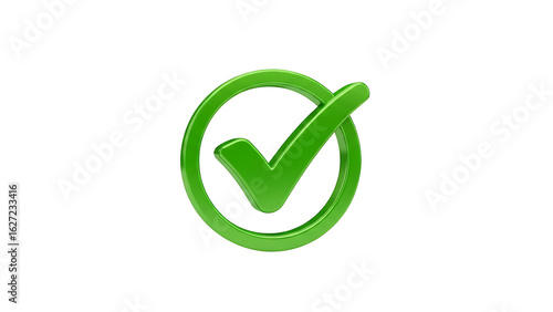 green check mark 3d illustration