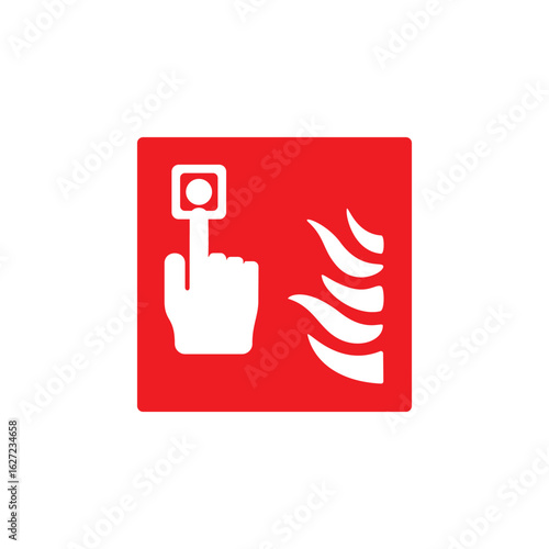 fire alarm call point icon symbol sign vector