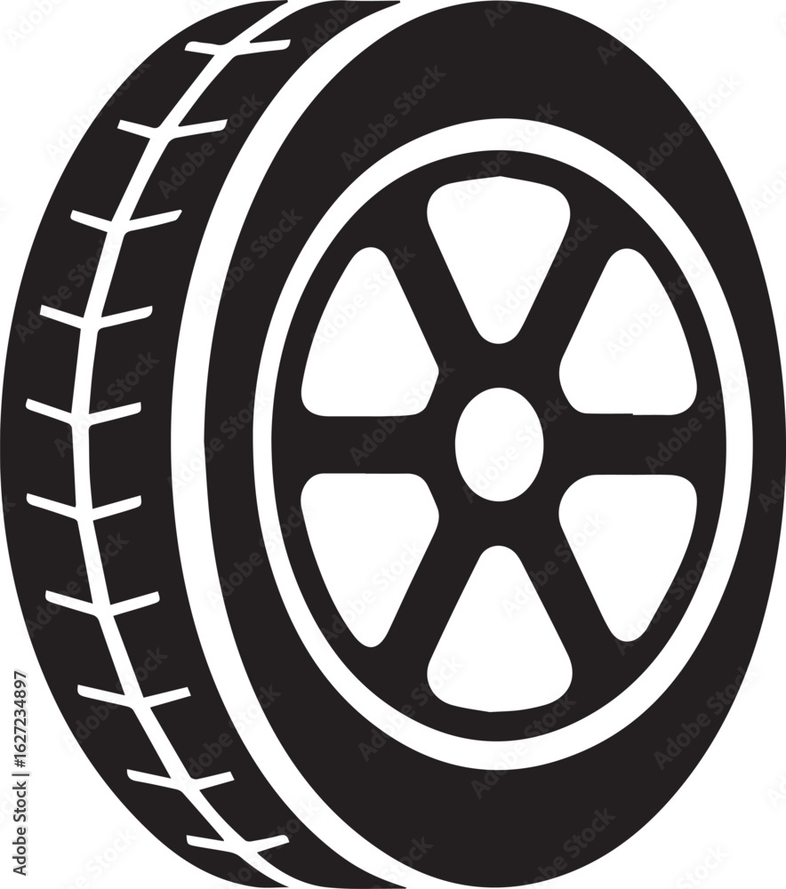 Obraz premium tire silhouette clipart, tire vector, tire silhouette vector icon