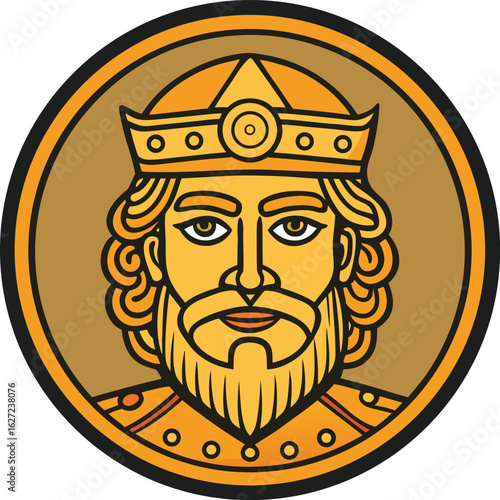 Ancient roman emperor coin portrait on white background