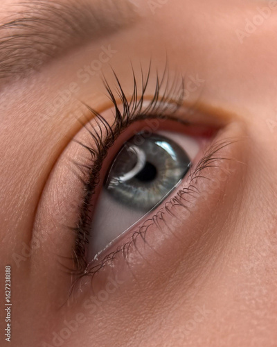 Wallpaper Mural permanent makeup with eyeliner.  
Close-up of a beautician applying eyeliner to a customer, highlighting the precision and artistry of the makeup application process
 Torontodigital.ca