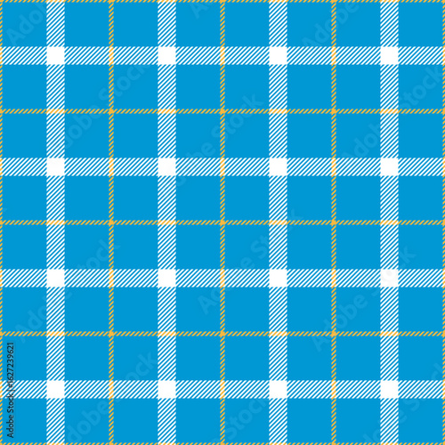 oktoberfest colors tartan seamless pattern, blue white vector background