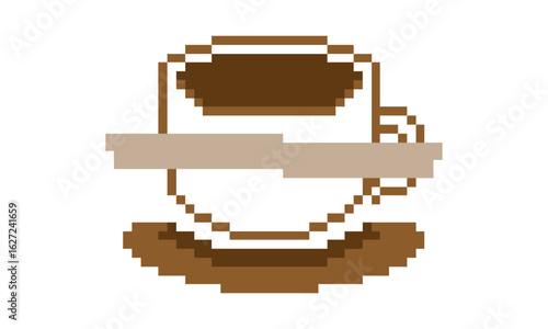 coffee logo vector pixel art design