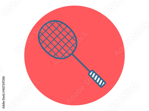 Badminton racket icon. Sport vector icon. Solid editable vector icons. Flat illustration.