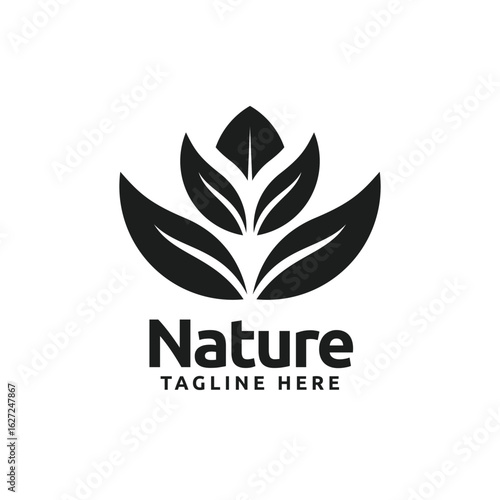 Creative minimal nature leaf logo