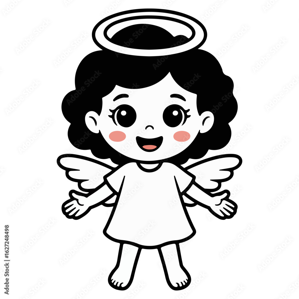 Fototapeta premium angel with a halo, wings, and a lovely smile.