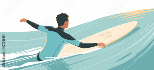 A skilled surfer confidently rides a wave, showcasing the thrill of water sports and the connection between nature and human spirit, embodying adventure and freedom.