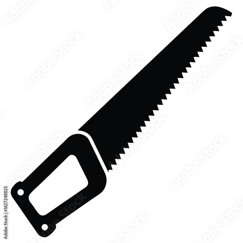 Black Hand Saw Silhouette tool cutting