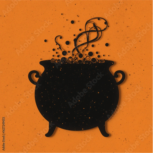 Halloween themed witch's cauldron vector illustration 