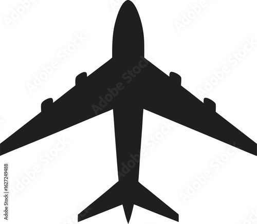 airplane flying black silhouette icon