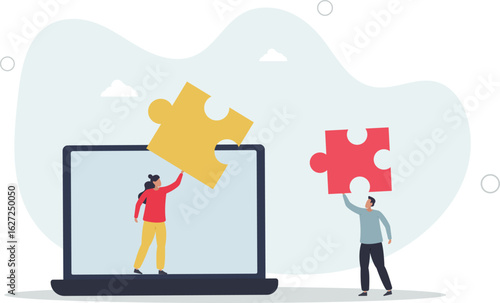 Content marketing strategy for audience engagement.flat vector illustration.human life.