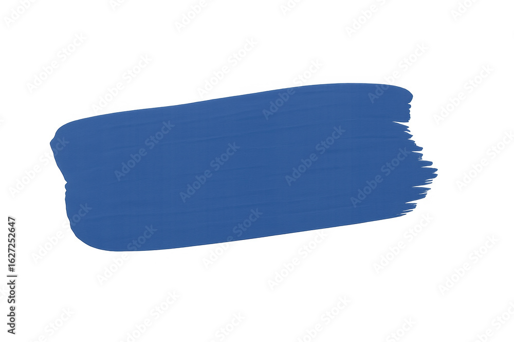 Fototapeta premium Blue paint brush stroke splashing vibrant color against transparent backdrop, highlighting artistic graphic element