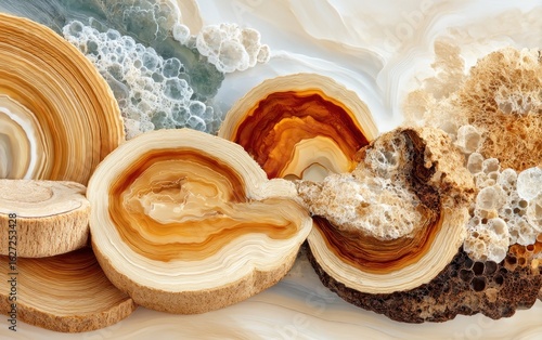 Abstract layered swirls of color