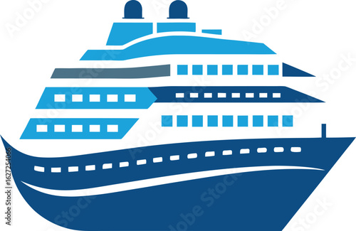 cruise ship ocean silhouette vector